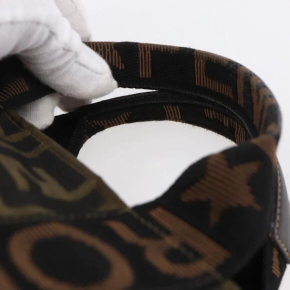 FENDI Zucca Canvas Hand Bag Black Brown Auth 148958 - Picture 9 of 16